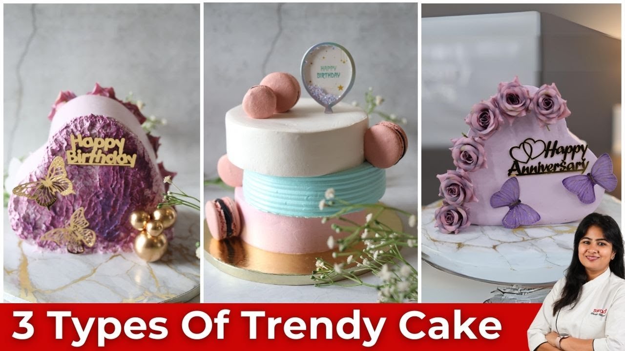 Cake Demo/ Tutorial| Beautiful Cake Decorating Ideas Like a Pro| Learn 3 types of Cakes from Scratch