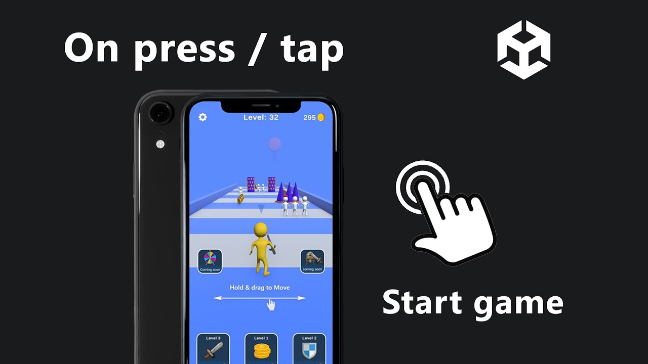 Unity Tap button to start game ||  Click/Press