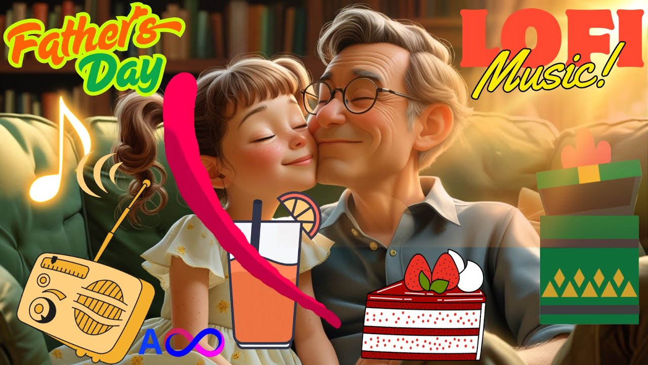 Lofi music holiday 13 : Happy Father’s Day, a kid gives her father a kiss to celebrate! 父親節快樂 ! 父亲节!