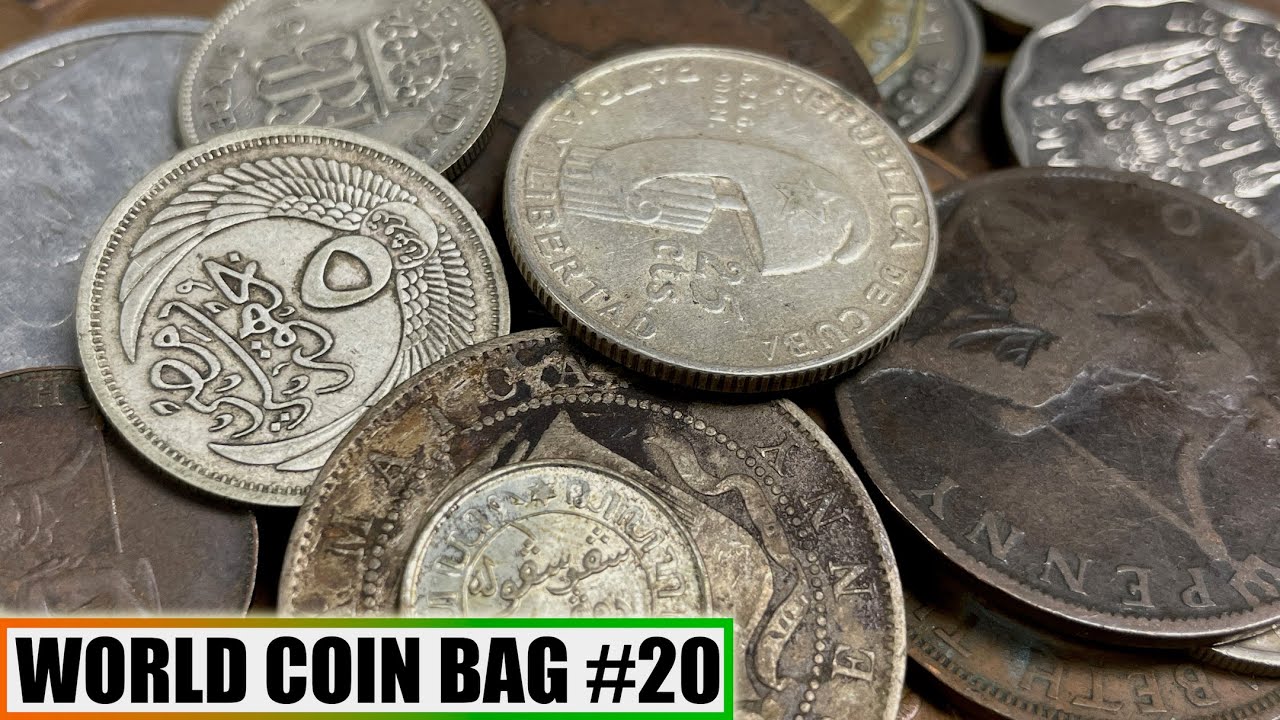 FOUR SILVER COINS (& More) In World Coin Half Pound Grab Bag Unboxing and Search - Bag #20