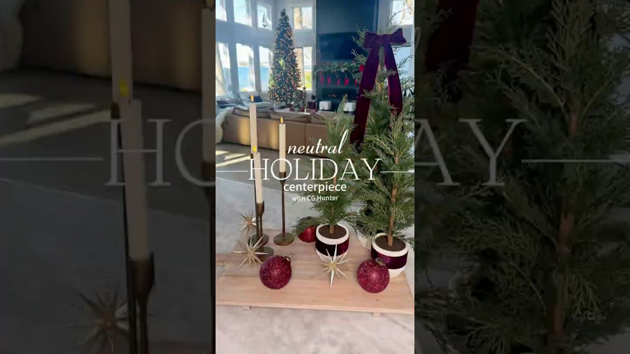 Neutral Holiday Centerpiece #homedecor #holidaydecor #christmasdecor #centerpiece