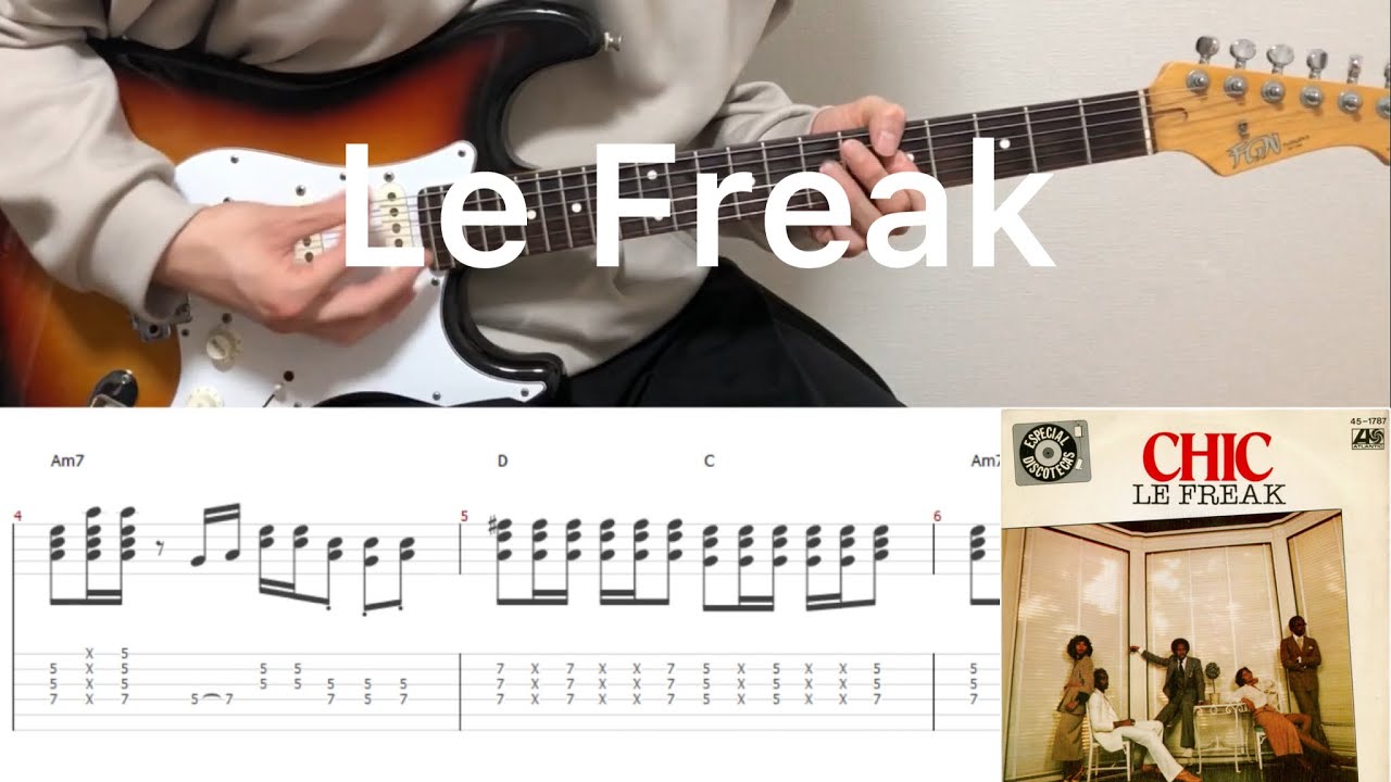 CHIC - Le Freak (guitar cover with tabs & chords)