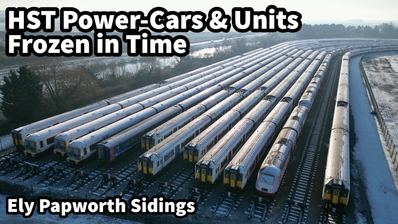 HST Power-Cars & Units FROZEN in TIME at Ely Papworth Sidings - Aerial Views of Potters Storage