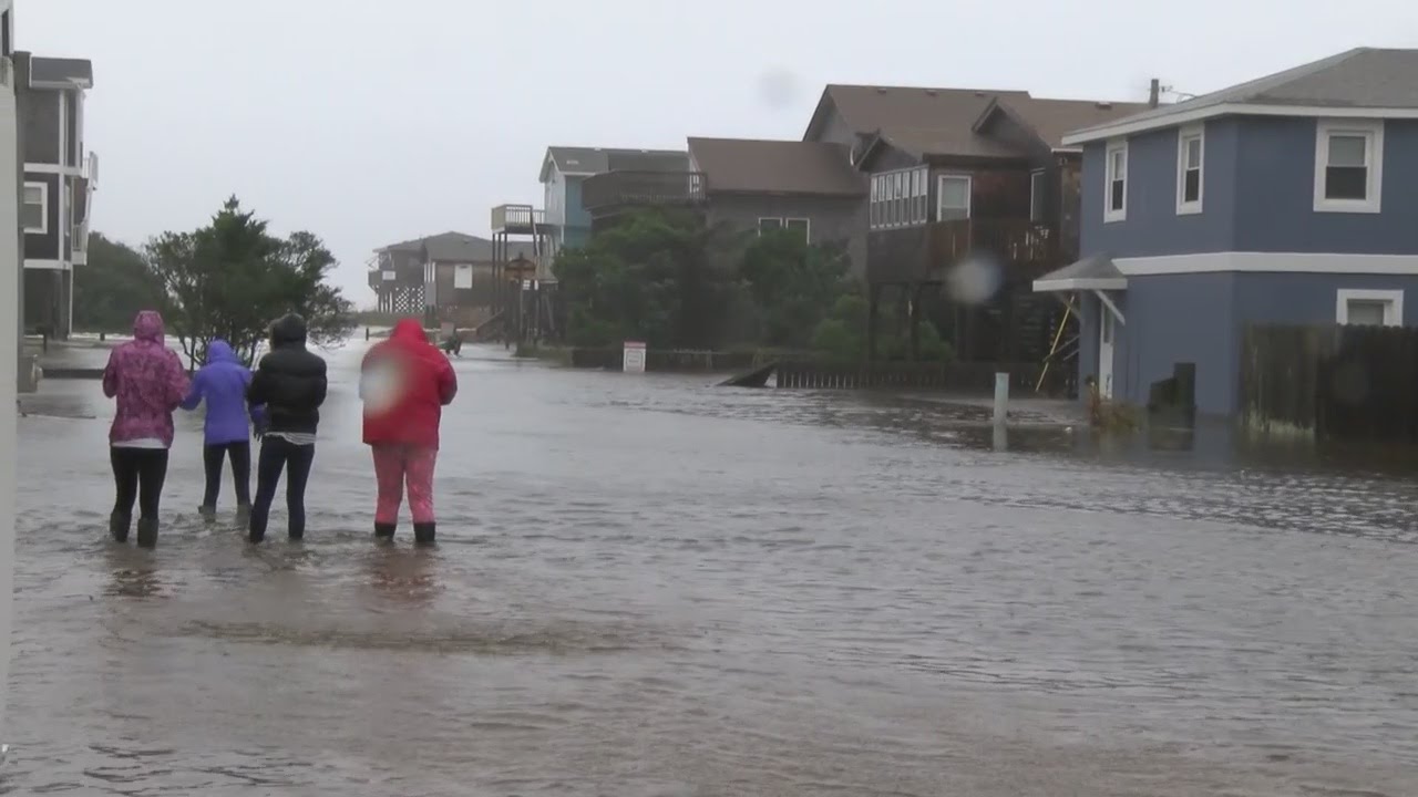 Areas of Hatteras Island under water, some roads impassable