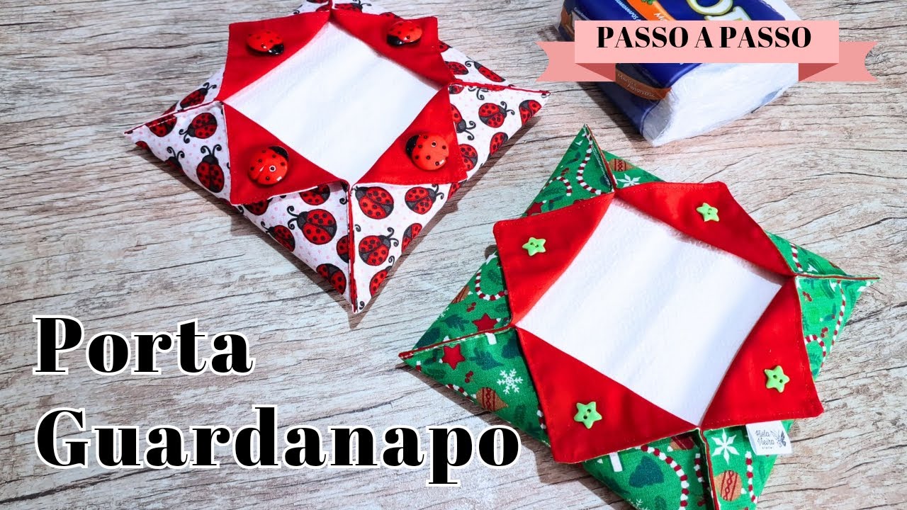 Como Fazer Porta Guardanapo em Tecido | MUITO FÁCIL!!! | Faça kits para o Natal