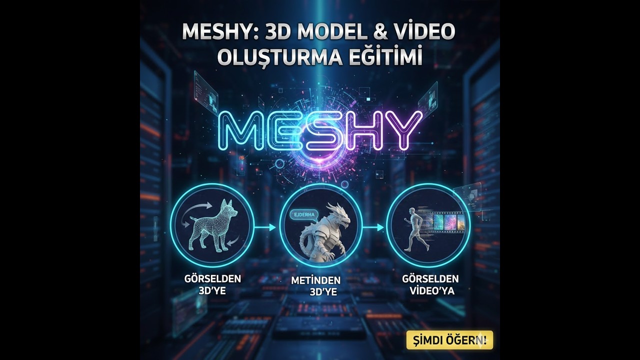 Sadece Bir Görselle 3D Model ve Video Yapın! Meshy ile Sıfırdan İleri Seviye