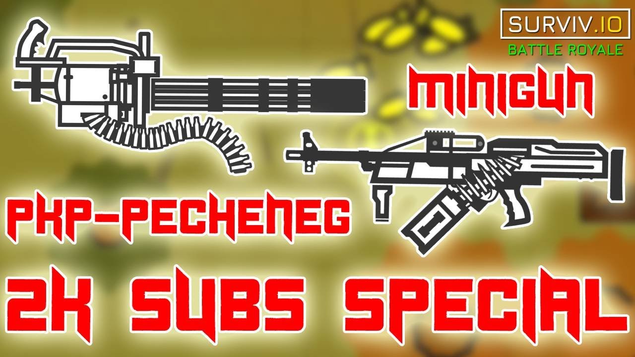 PKP-Pecheneg & Minigun in SAME Woods Game? + Q&A [2k Subs Special] | Surviv.io