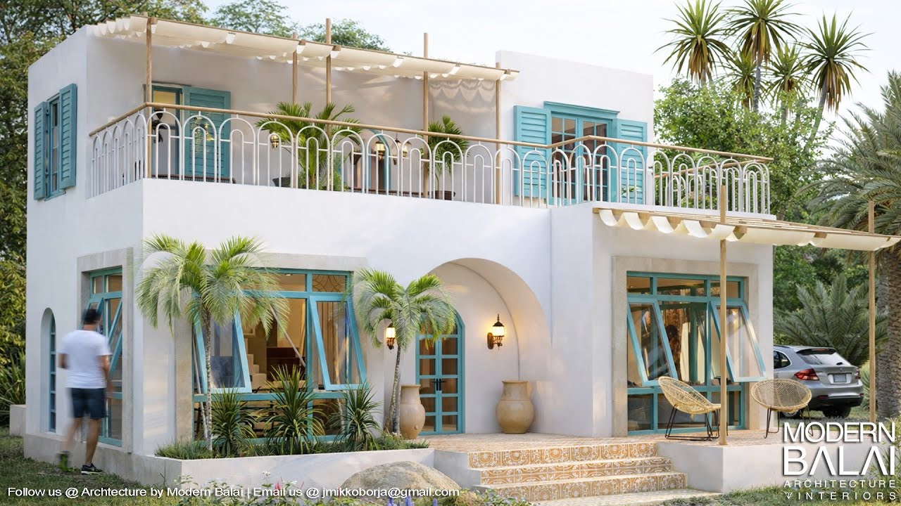 MODERN MEDITERRANEAN HOUSE WITH INTERIOR DESIGN | 3-BEDROOM 10X10.5 METERS | MODERN BALAI