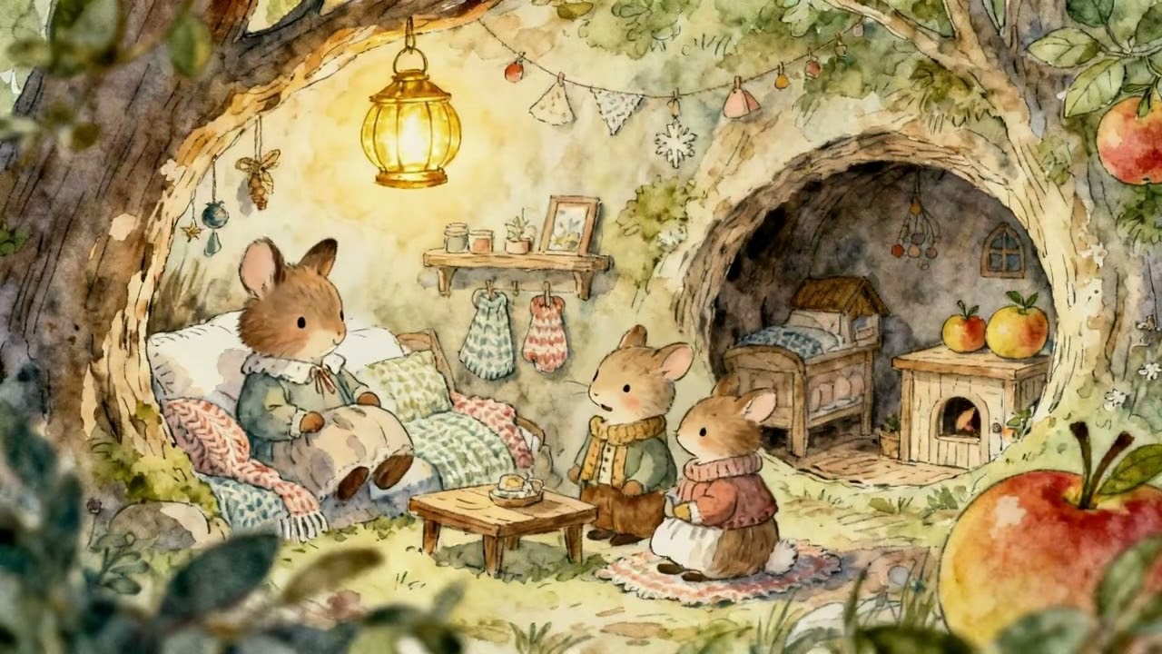 Rainy Burrow Tales | Cozy Storybook Music with Woodland Friends