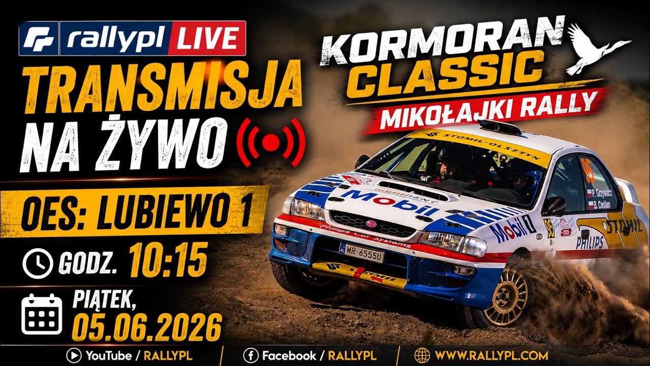 🎥 LIVE: Mikołajki Rally 2026 - OS1 Lubiewo - Kormoran Classic