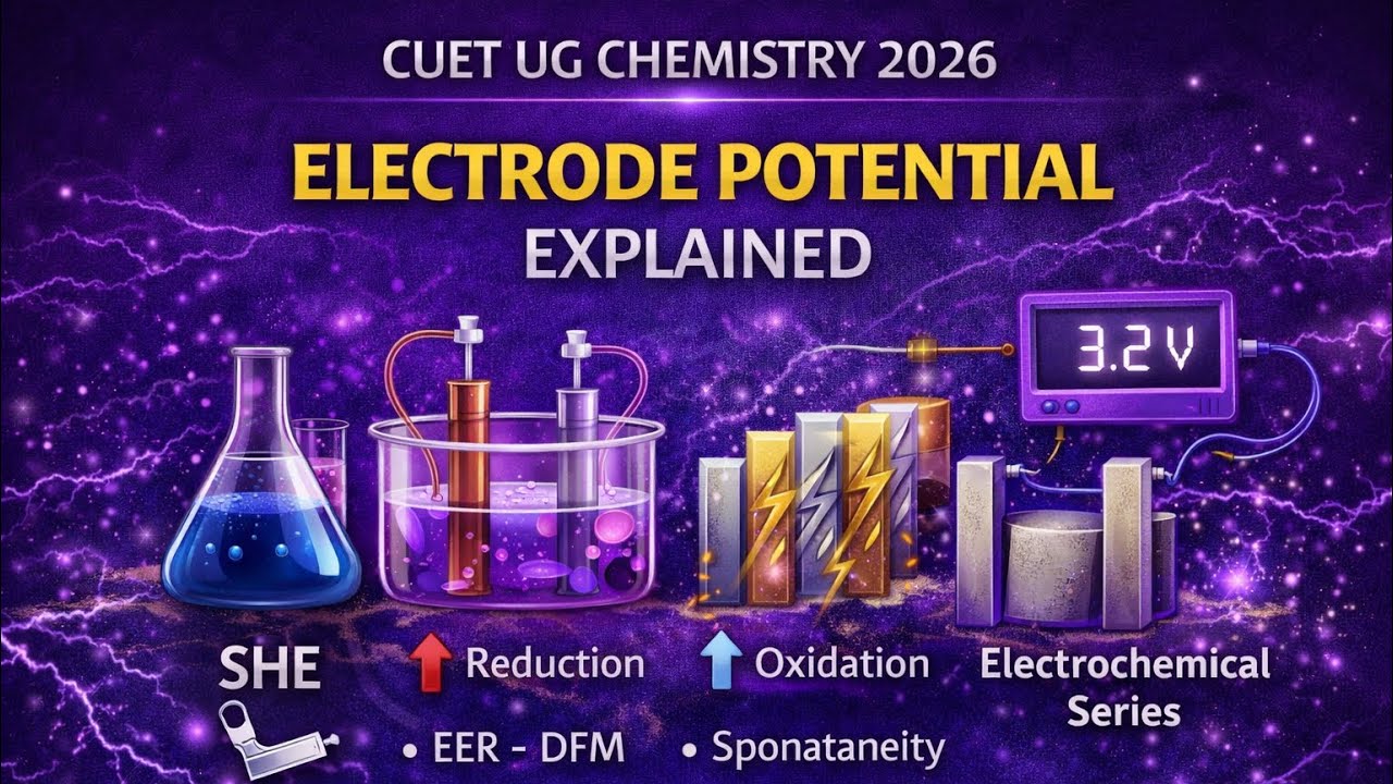 Electrode Potential Made Easy ⚡ Electrochemistry Chapter Complete | CUET UG Chemistry 2026