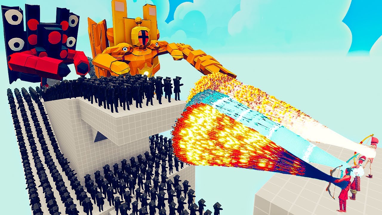 100x CAMERAMAN + 2x GIANT vs 3x EVERY GOD - Totally Accurate Battle Simulator TABS