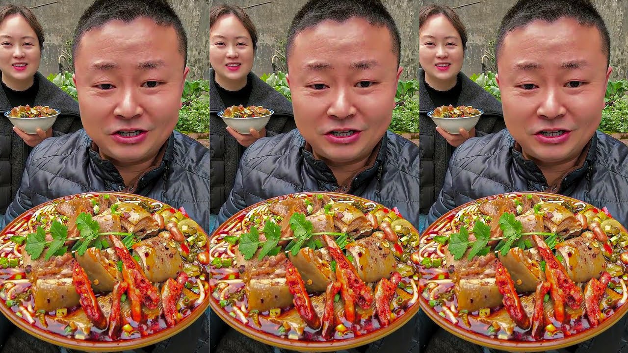 Eating with Axing | Satisfying Spicy Noodles with Pig’s Tails | Home Cooking