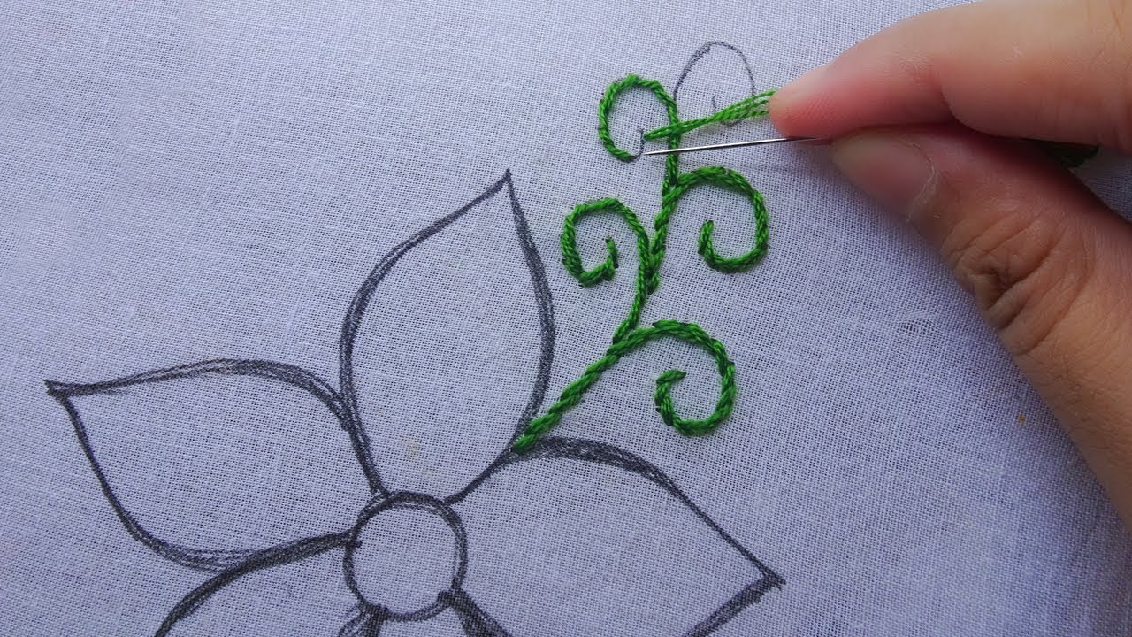 hand embroidery fancy flower design by rose world, latest embroidery for dress