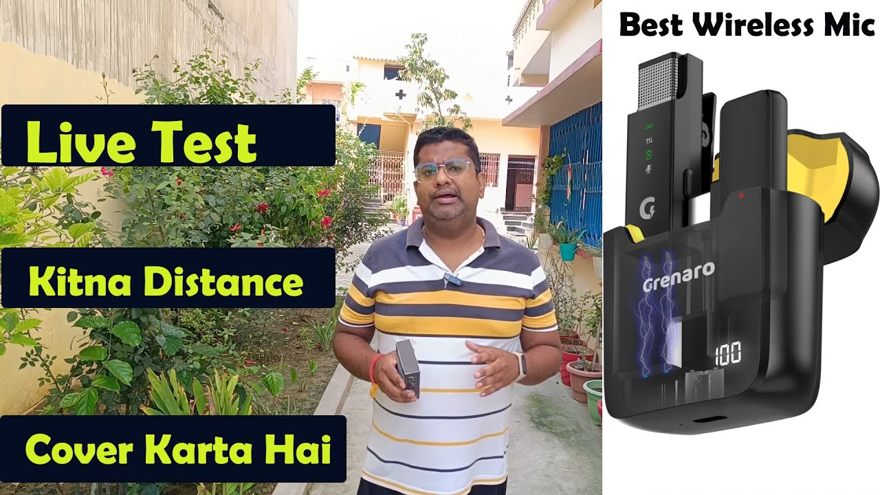 Grenaro Wireless Mic Kitna Distance Cover Karta Hai Live Test | Best Wireless Mic | Grenaro