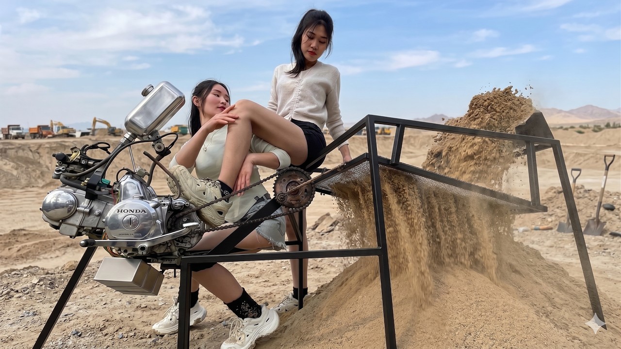 Two Girls Built Their Own Sand Sifting Machine That Few People Know About #farming #Manufacturing