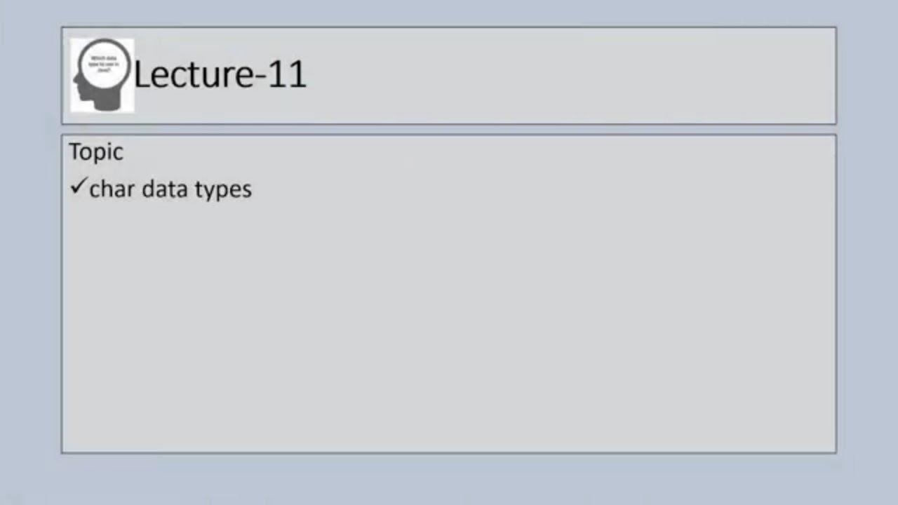 Lecture-11 char data types|Java 25 course | 