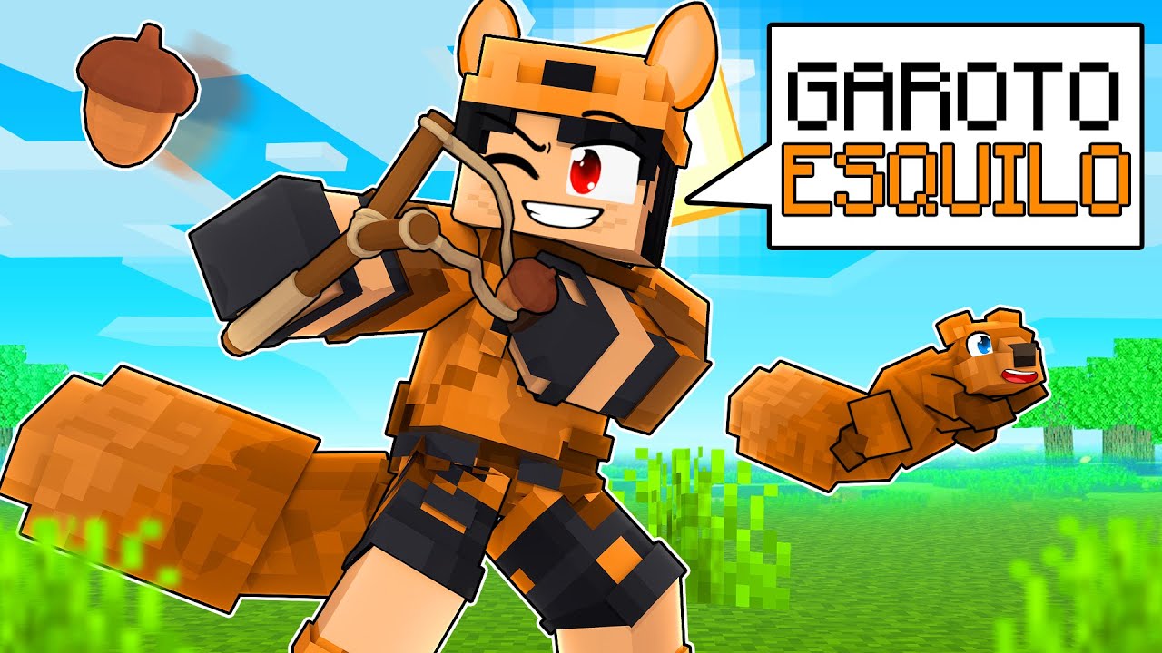 P3DRU virou o GAROTO ESQUILO no Minecraft POR 24 HORAS!