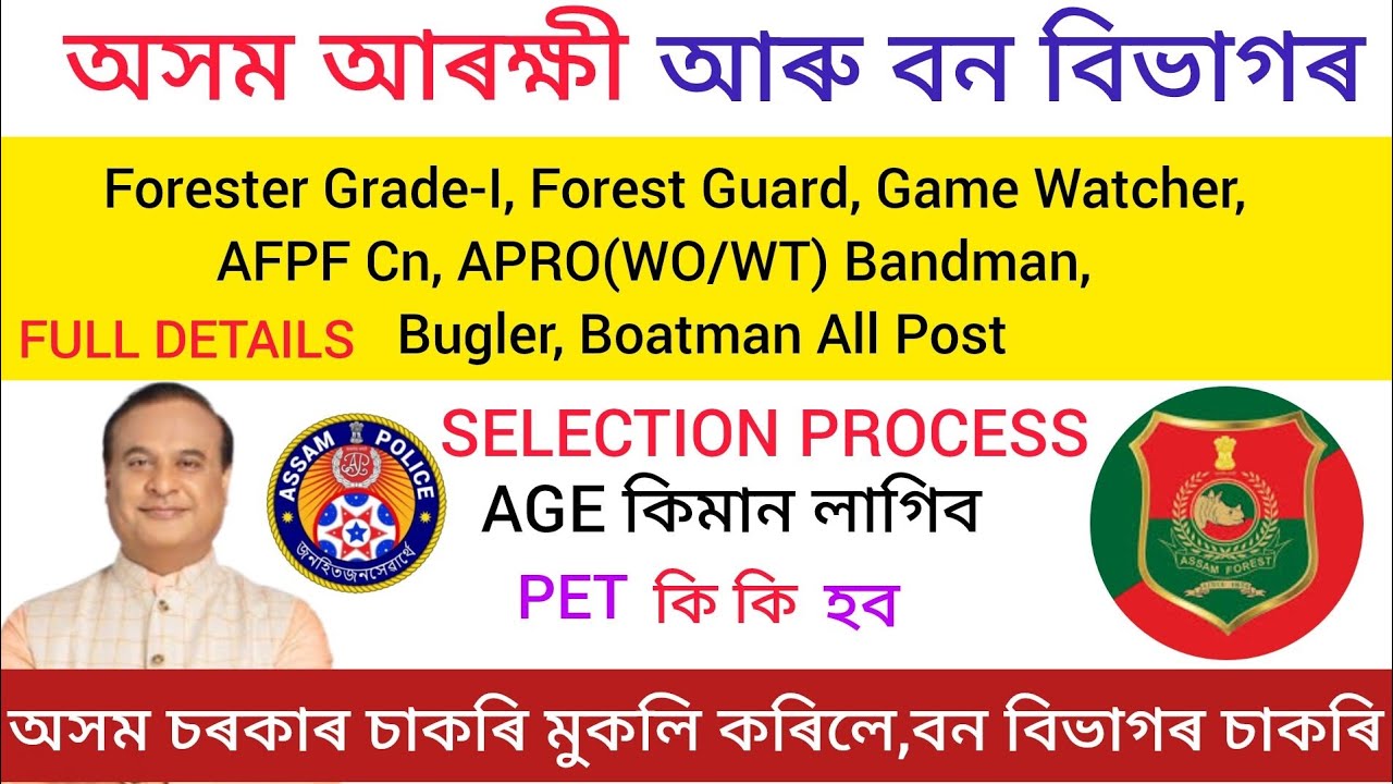 Forest department New recruitment in Assam 2026 / Assam New Vacancy 2026 / New job's Update job's 