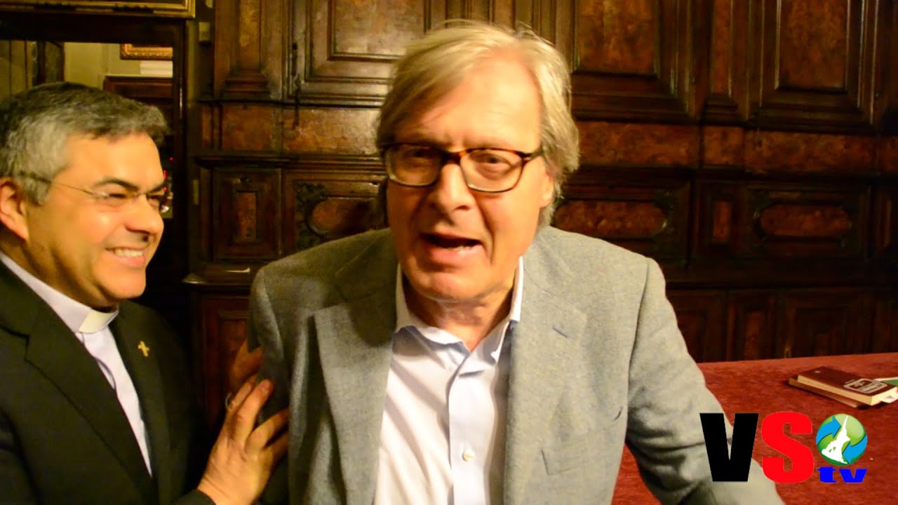 Vittorio Sgarbi in visita a Gandino, 