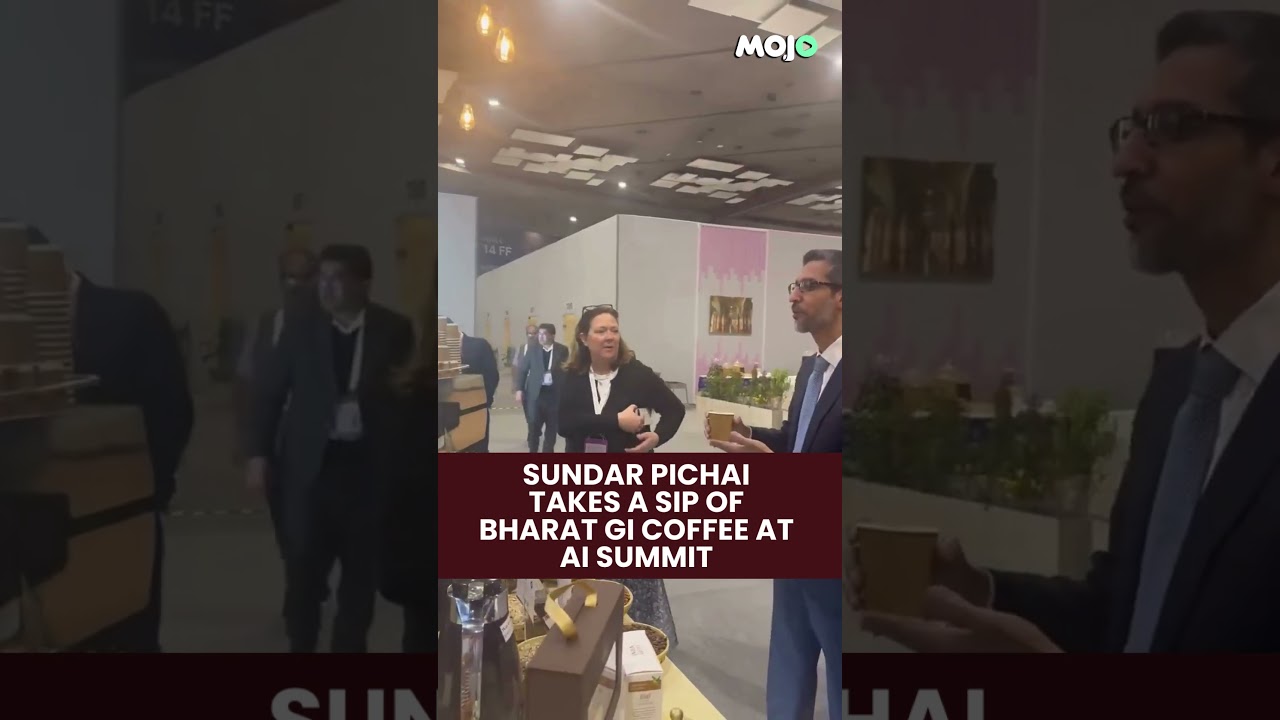 VIRAL | Google CEO Visits Bharat GI Coffee Lounge at AI Summit