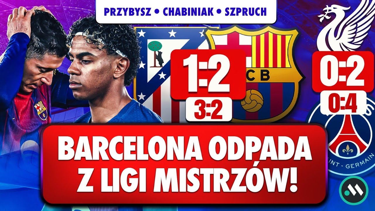 BARCELONA ODPADA! KONIEC LEWANDOWSKIEGO W LIDZE MISTRZ&Oacute;W? ATLETICO I PSG W P&Oacute;ŁFINALE!