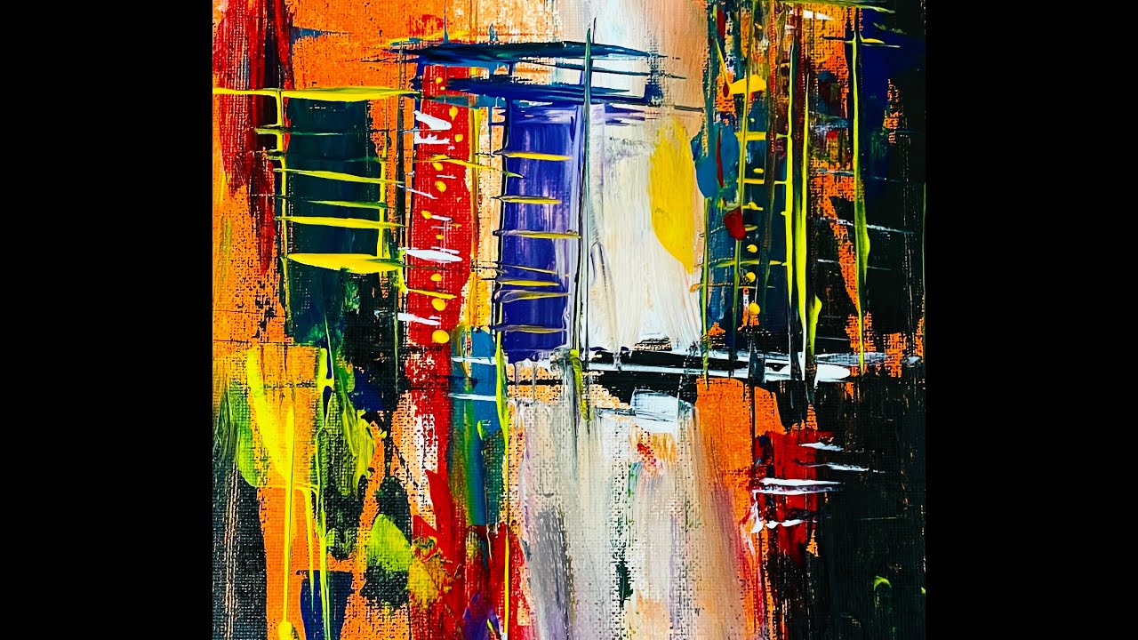 Easy Abstract Art Step by Step / Palette Knife Techniques / Acrylic Painting on Canvas