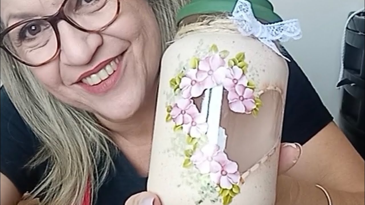 Como Decorar um vidro de palmito (aula ao vivo)