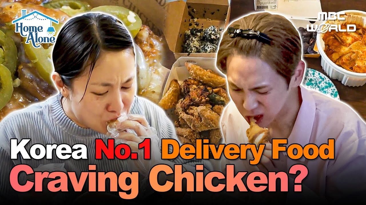 [Sub] K-Style: Delivery Fried Chicken🍗'I Live Alone' Members' At-Home Chicken Mukbang! #CHICKEN