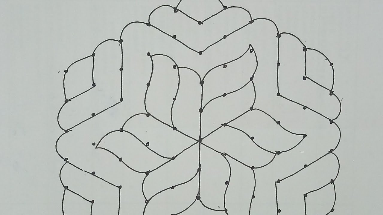 Easy Rangoli | Kolam with 11 * 6 Middle Dots | Amma Kolam No : 461