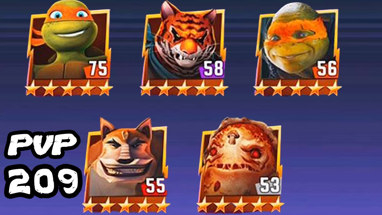 TMNT Legends PVP 209 (Dogpound, Tiger Claw, Pizza Face, Mikey The Movie & Mikey Legend)