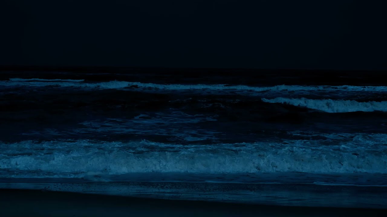 Ocean Waves Night Sound   Soothing for good sleep, stress relief and concentration