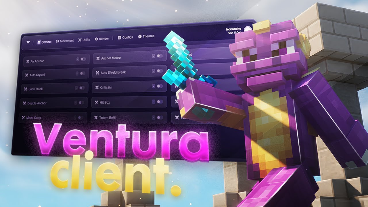 Взломанный клиент: Ventura Client для Minecraft 2025 — 1.21.4 Лучший польский серверный клиент