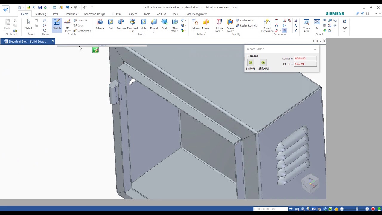 Electrical Box -Sheet Metal - Solid Edge 2020