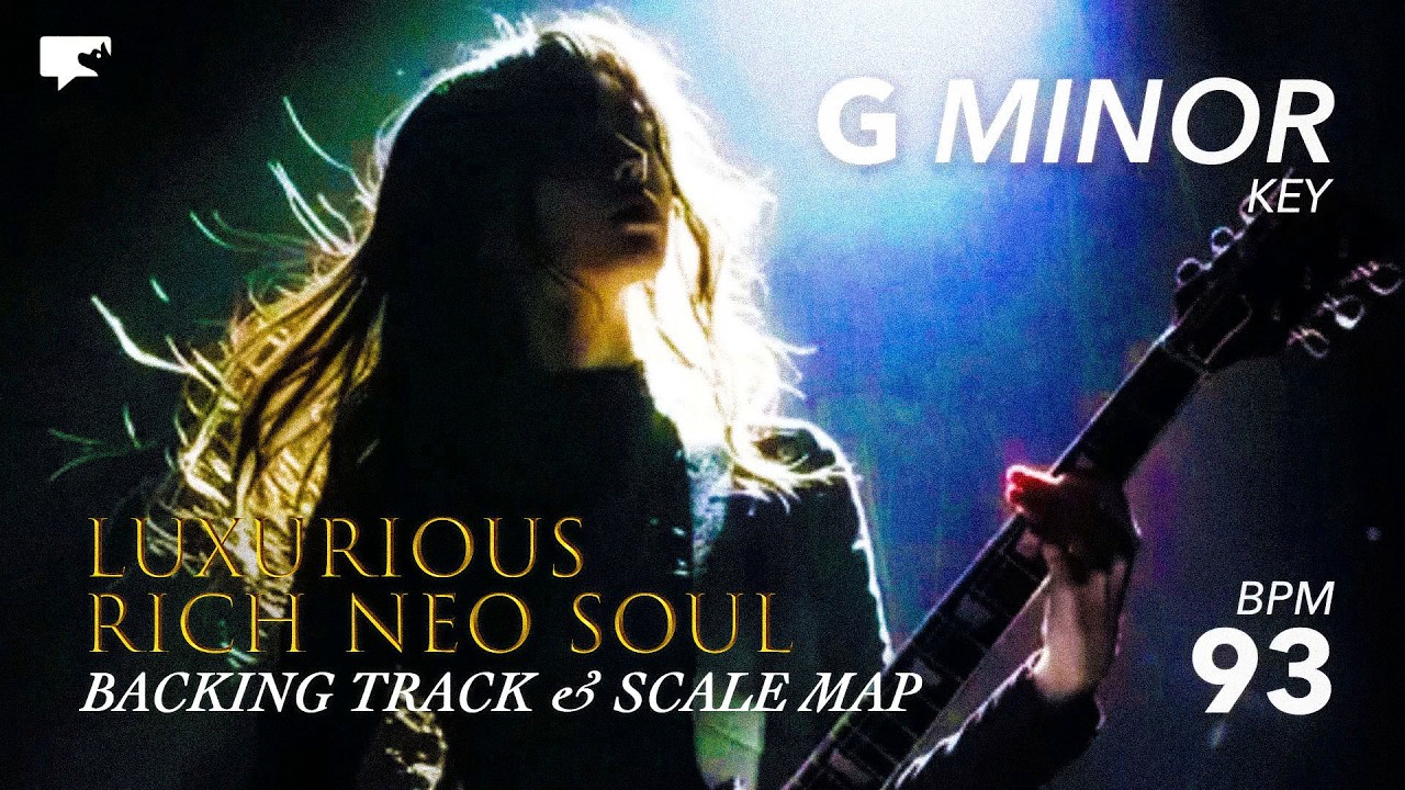 [G Minor] Neo-Soul Blues Backing Track | Luxurious Rich Tone + Scale Map (93 BPM)