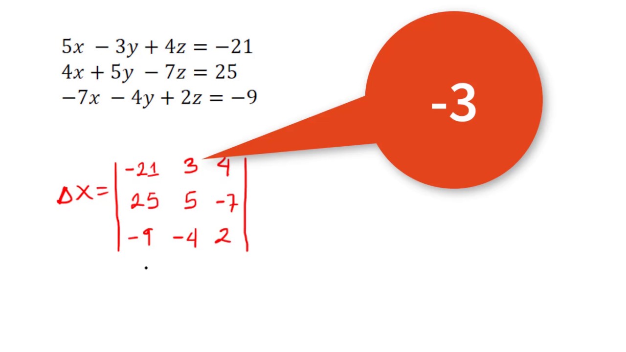Sistema de Ecuaciones 3X3 Método de Sarrus