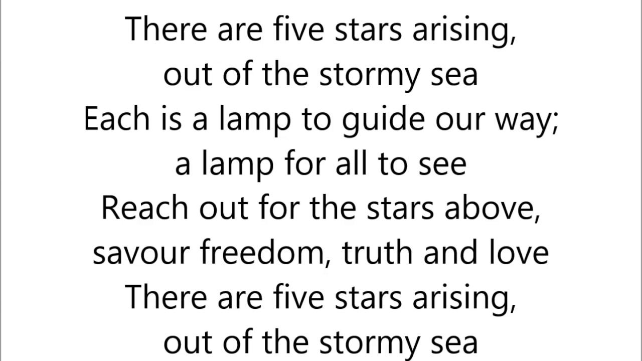 Five Stars Arising (with lyrics)
