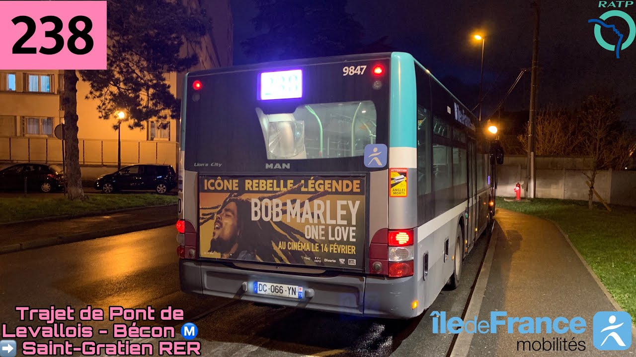 🚍BUS 238 (RATP) : Trajet à bord d’un MAN Lion’s City NL255 Nº9847 (Toute la ligne en Complet)