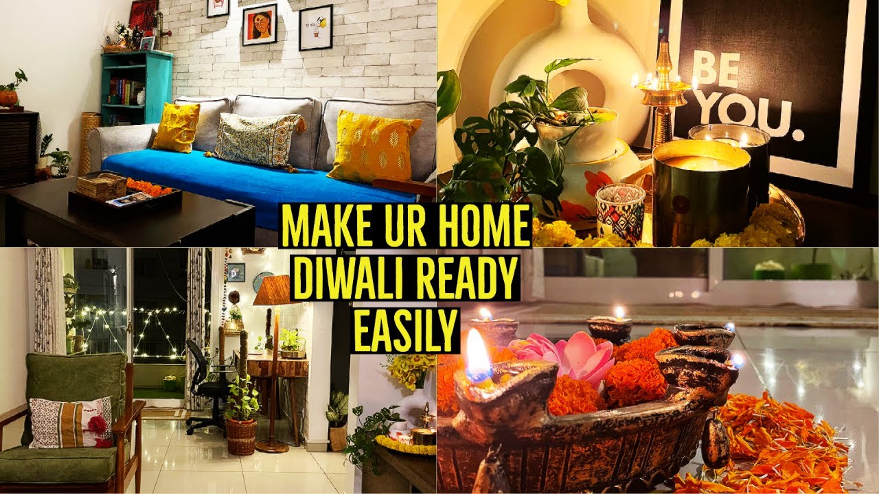 DIWALI DECORATION IDEAS | LIVING ROOM AND BALCONY DIWALI DECORATION 2022