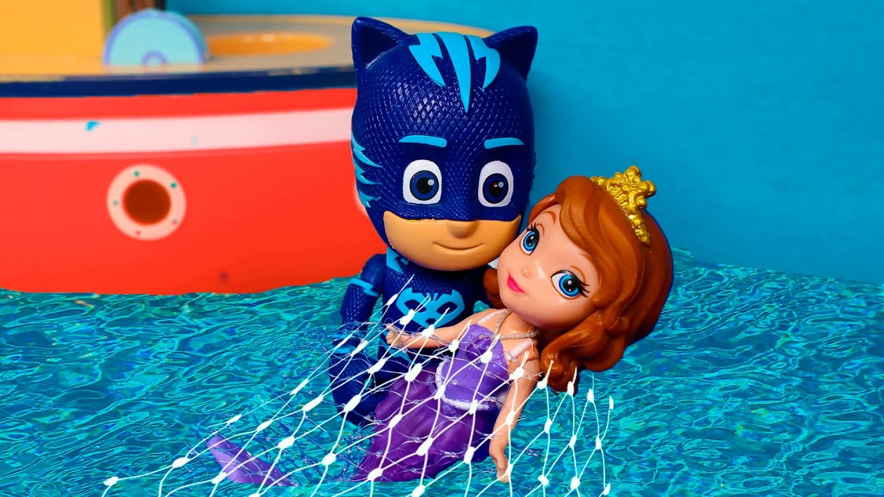 ⚡ PJ MASKS ⚡Gatuno rescata a la sirena Sofia en el mar | Heroes en Pijama Juguetes en Español
