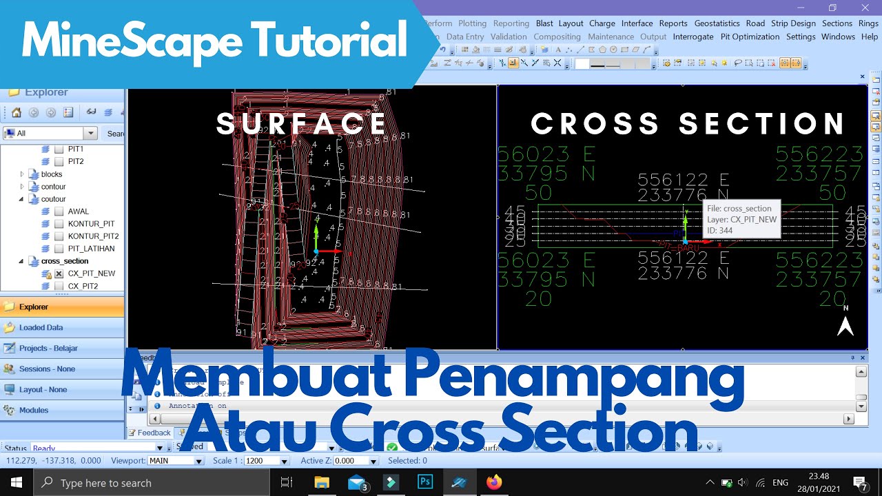 Tutorial Membuat Cross Section / Penampang di Minescape 5.7