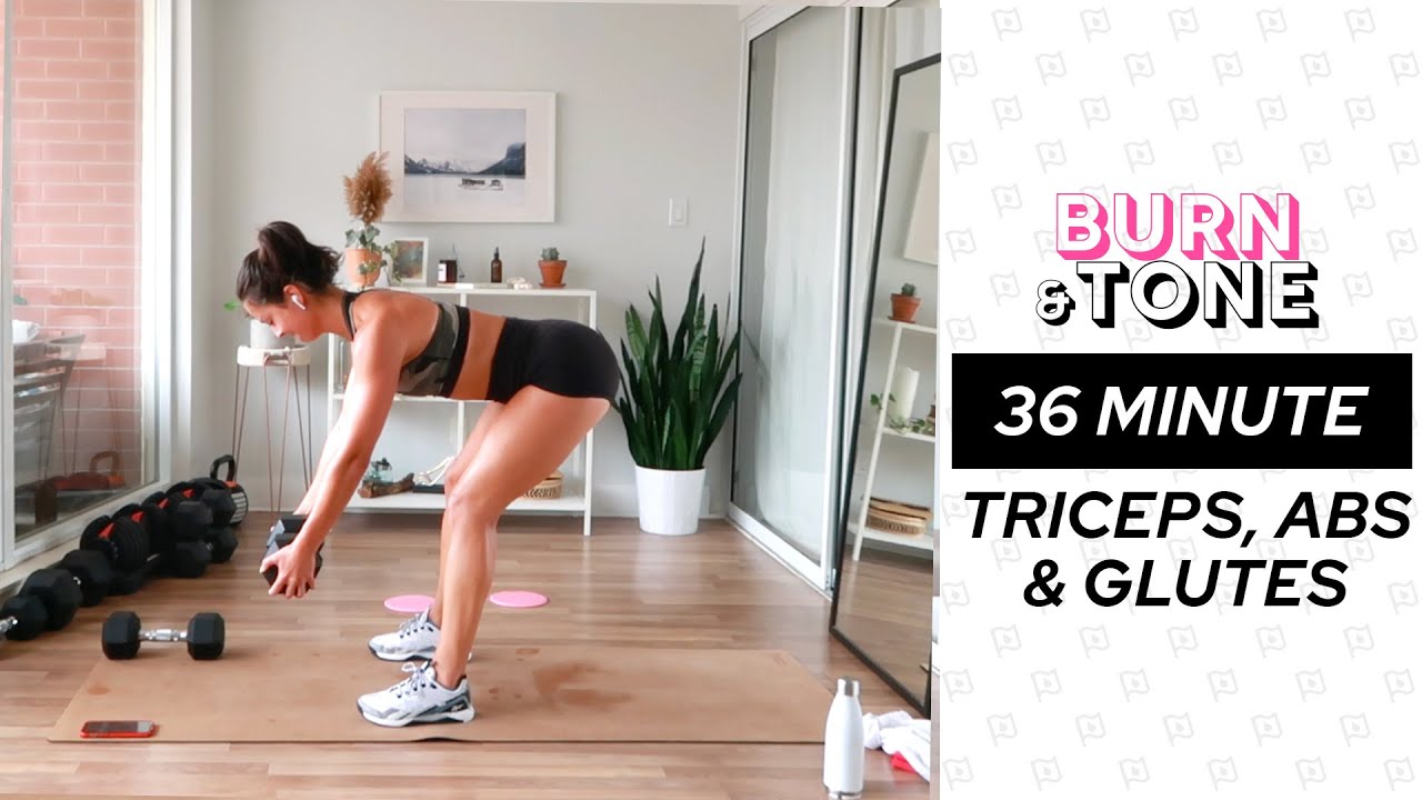 36 Min Triceps, Abs, Glutes | BURN & TONE