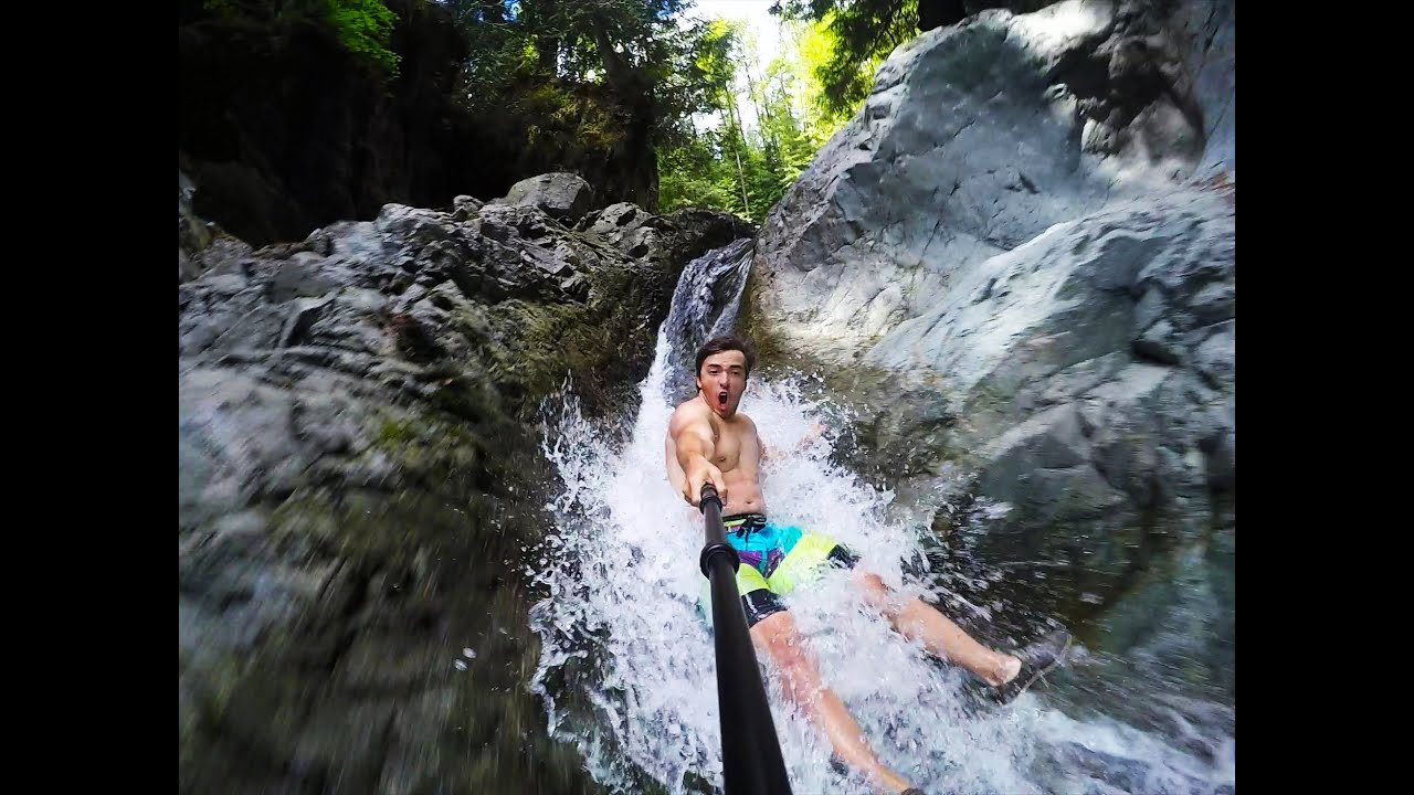 Slip and Slide Waterfall! 35 feet high in 4K! | DEVINSUPERTRAMP