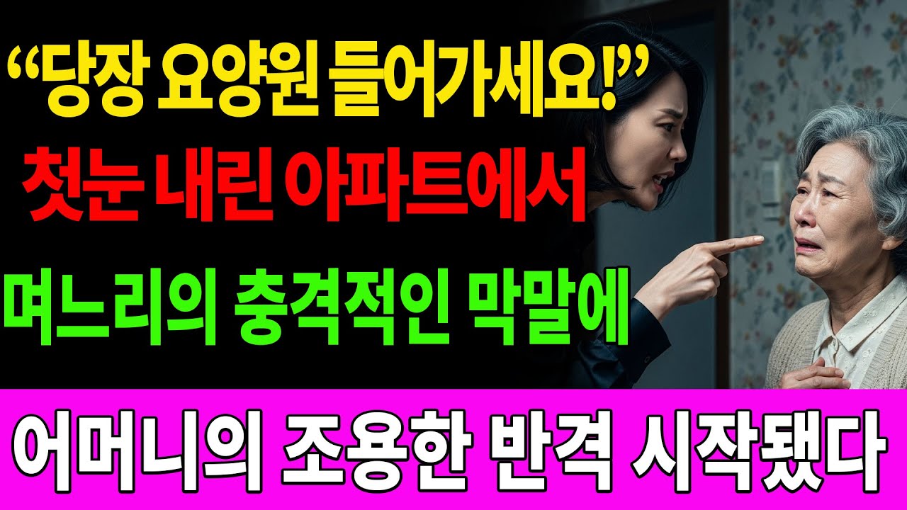 “당장 요양원 가세요!” 며느리의 막말 들은 날, 어머니가 꺼낸 놀라운 반격 – 부모자식갈등