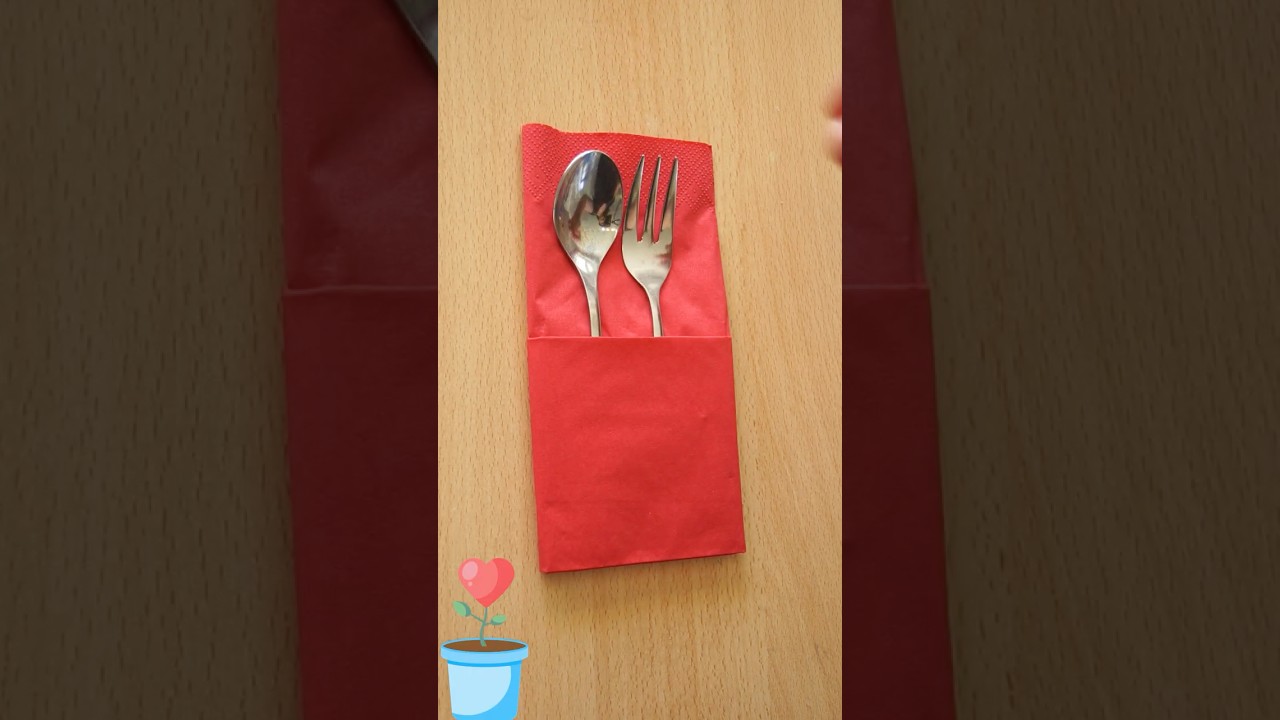 Servietten falten Bestecktasche einfach - napkin folding