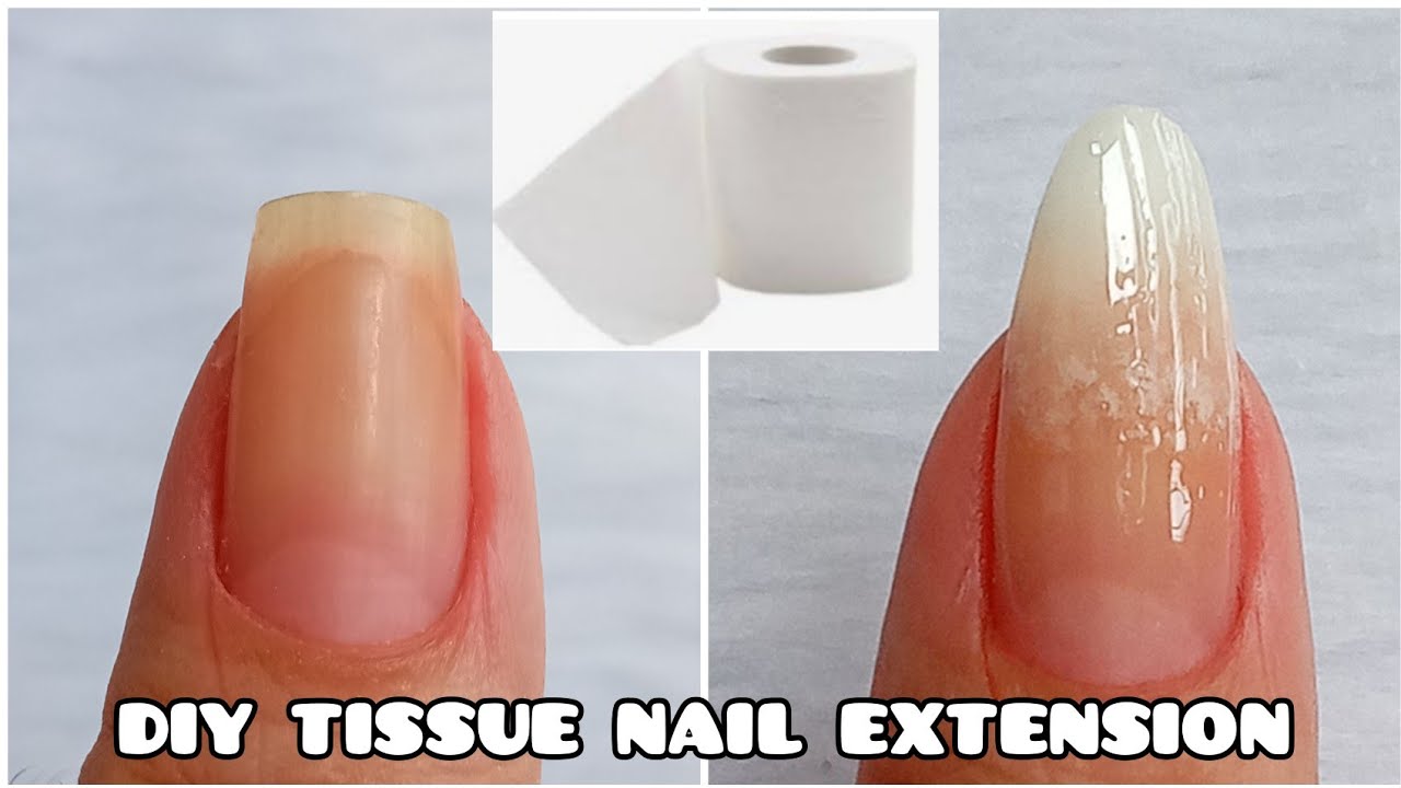 How to make Nail extension out of tissue | Diy Cornstarch Fake Nail Extension