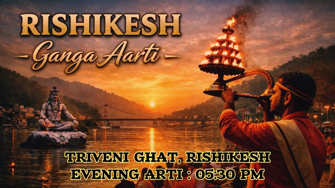 Rishikesh Evening Ganga Aarti at Triveni Ghat | Divine Lights, Chants & Spiritual Vibes ✨🕉️ #ganga 