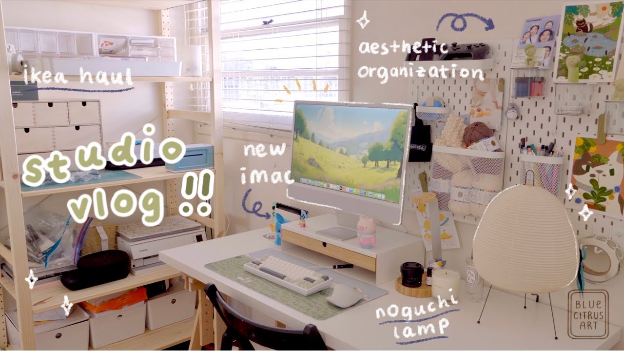 Studio Makeover ☁️✨ Aesthetic Organization, Refreshing De-clutter, Cozy Corner!!