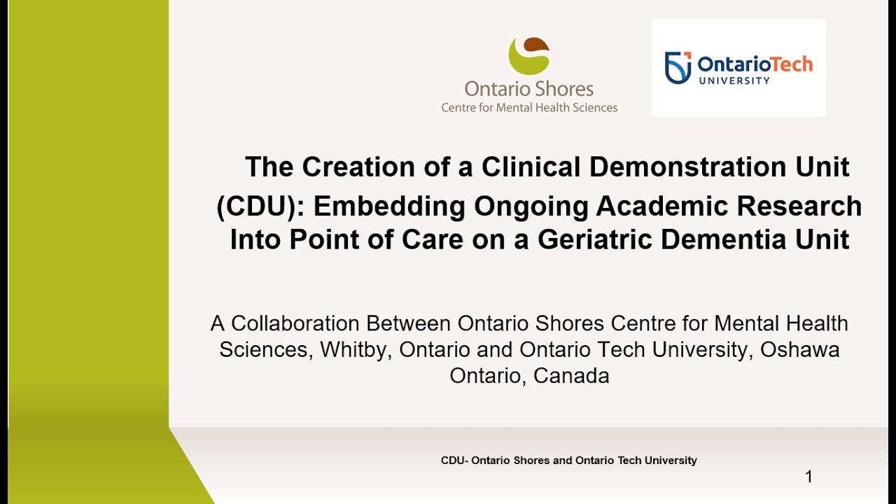 Creation of a Clinical Demonstration Unit for Dementia