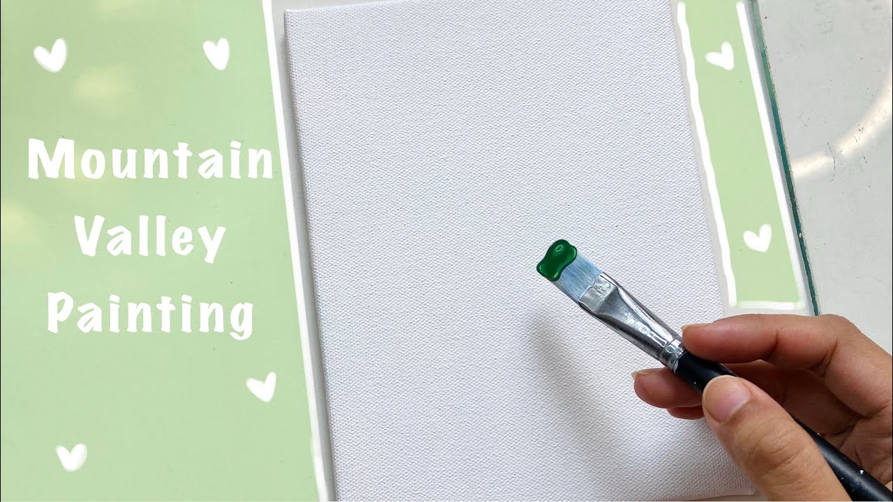 Mountain valley painting/  acrylic painting for beginners/ pathway painting